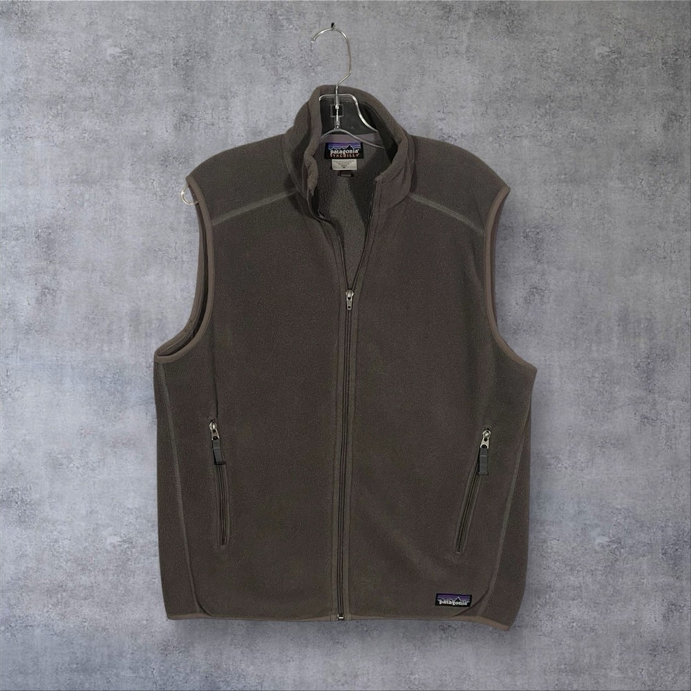 Patagonia Synchilla Full Zip Fleece‎ Vest Mens M Gray Side Pockets Layering